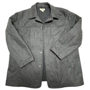 unisex coat J. CREW XXL gray wool university academia overcoat 32" button collar